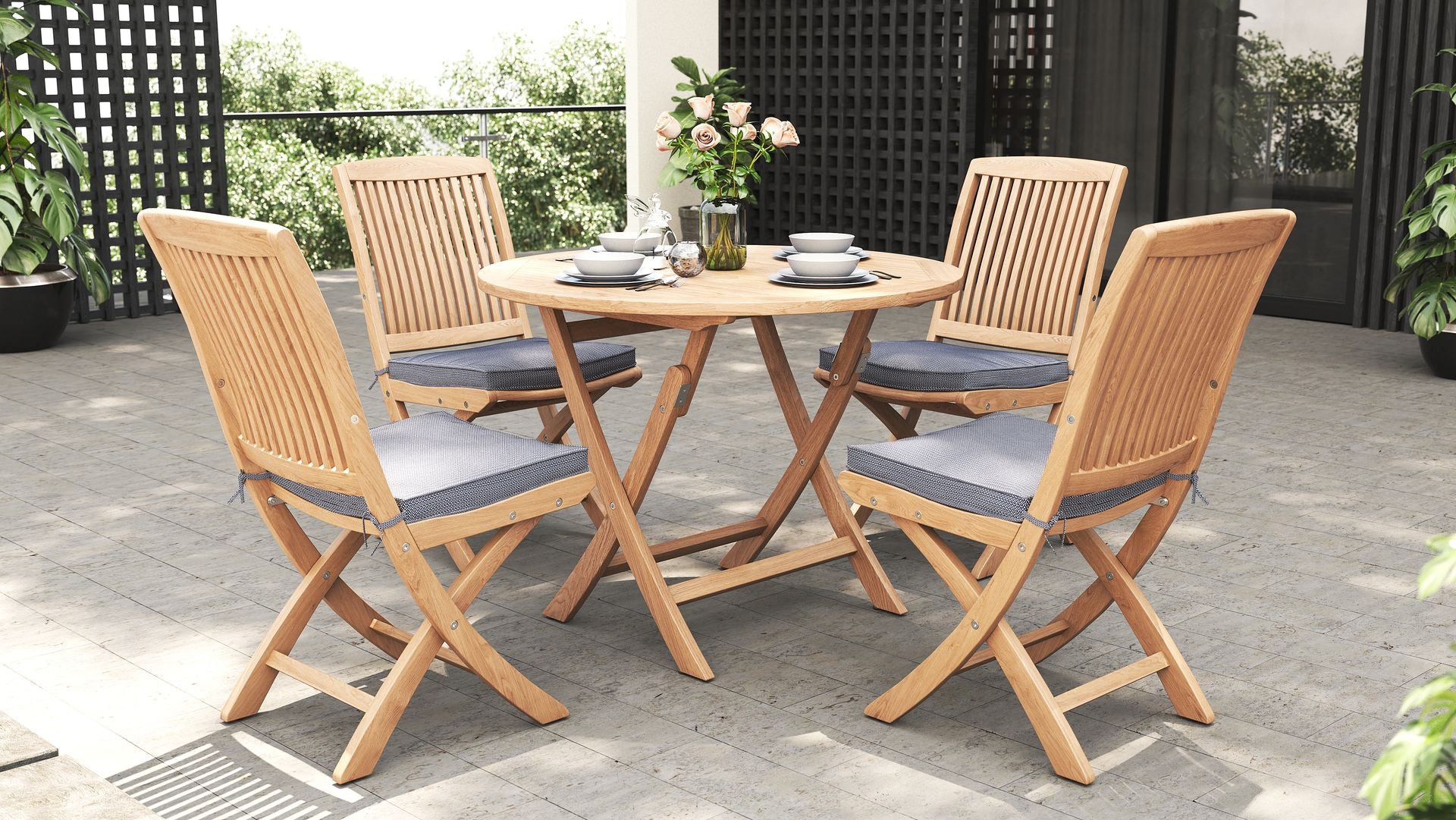 Mayreau Teak Folding Chairs (Set of 2)
